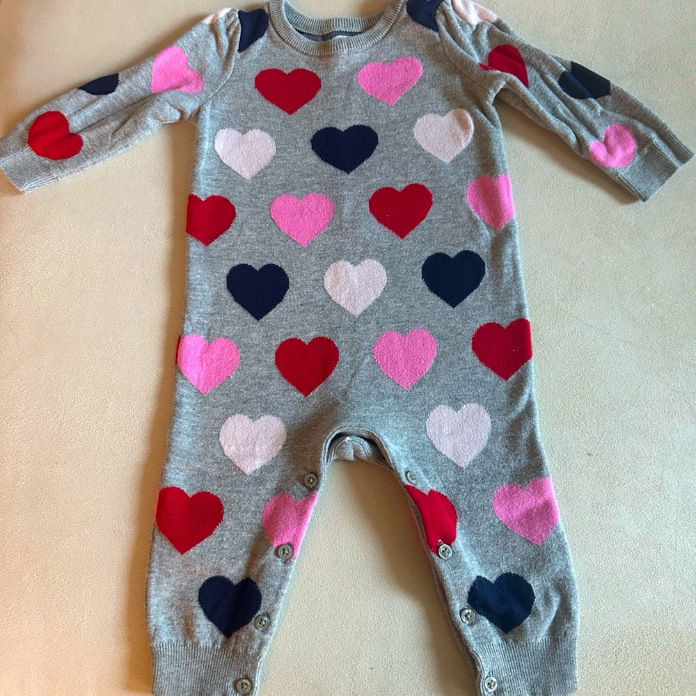 Gap Kids Knit Romper - Hearts Valentine